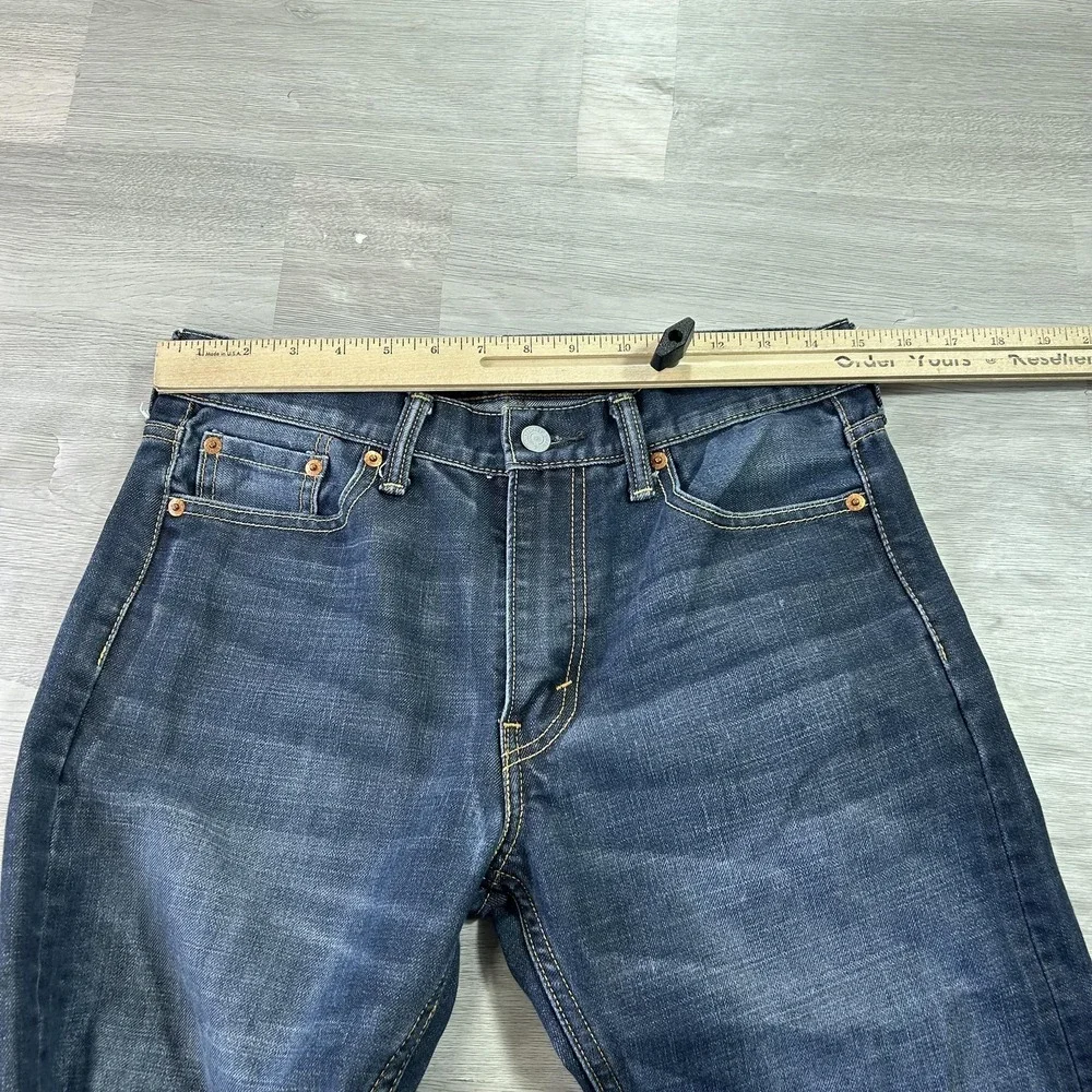 Levis 513 Jeans Mens 30x32 Blue Slim Straight Denim Dark Wash Pants Zip Fly